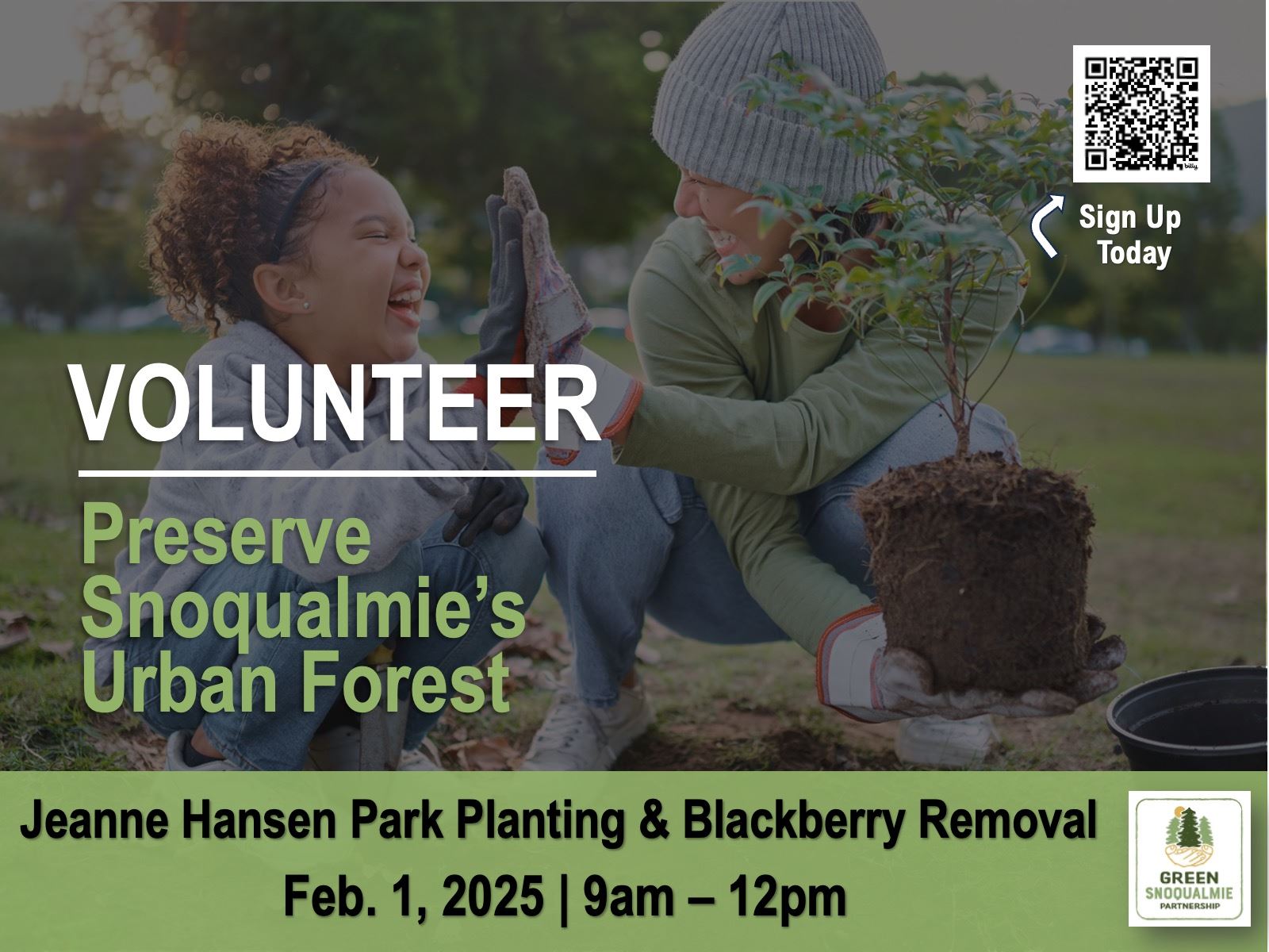 Green Snoqulme Jeanne Hansen Planting Event 20250201