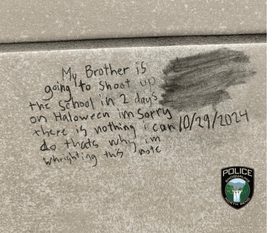 Bathroom Message Photo false school threat 10_29_2024