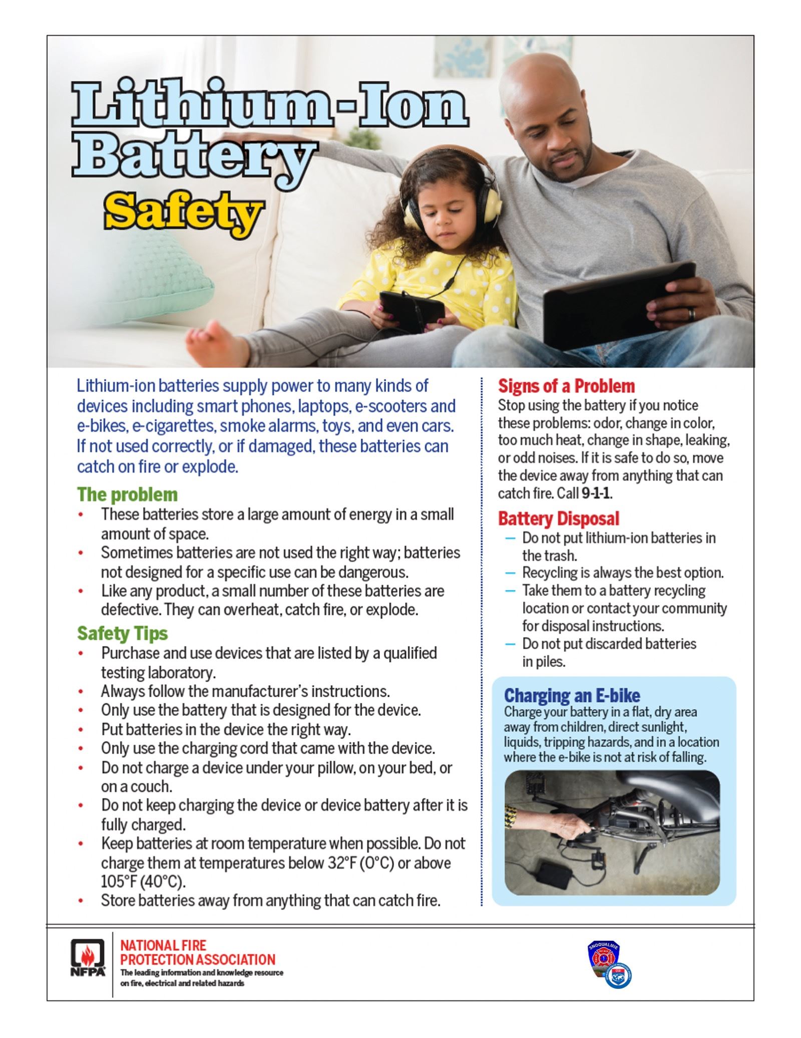 Lithium-ion Battery Safety Tip Sheet